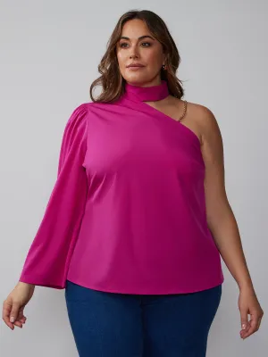 Plus One Shoulder Chain Strap Top