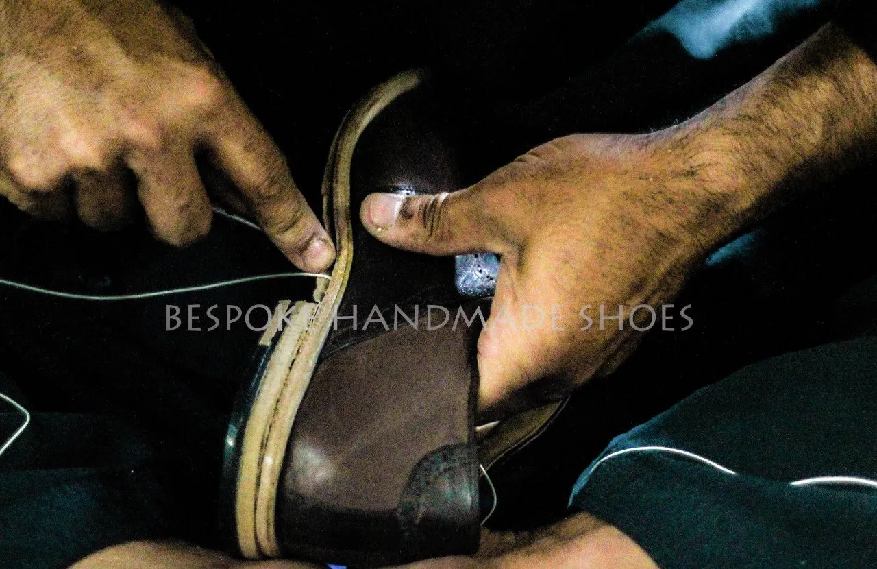 Pure Handmade Tan Leather Oxford Shoe, Toe cap Lace Up Brogue Shoes