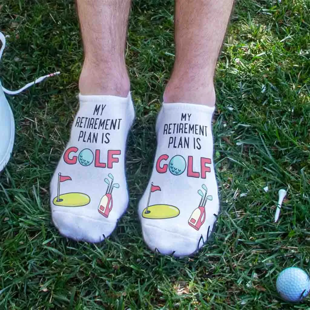 Retirement Plan Golf Socks – Funny No-Show Socks for Retired Golfers