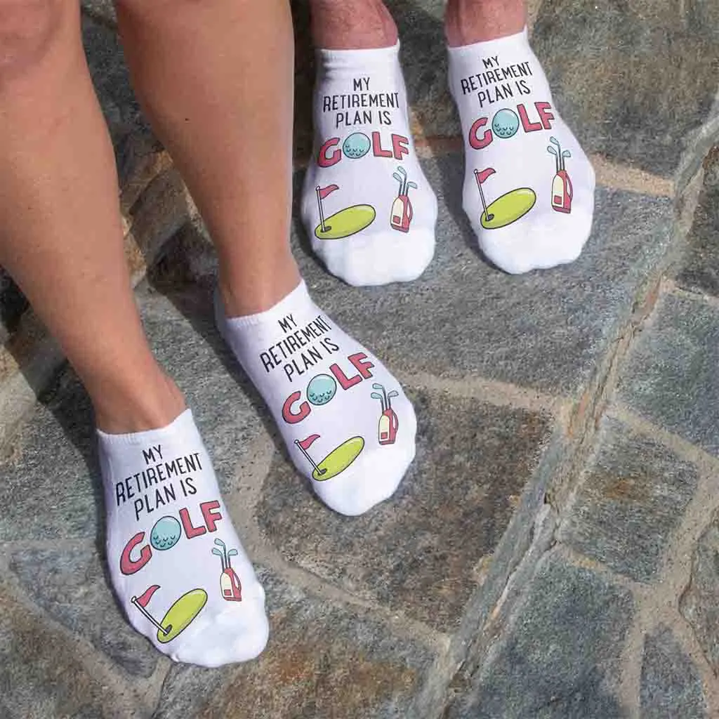 Retirement Plan Golf Socks – Funny No-Show Socks for Retired Golfers