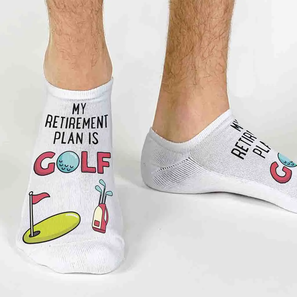 Retirement Plan Golf Socks – Funny No-Show Socks for Retired Golfers