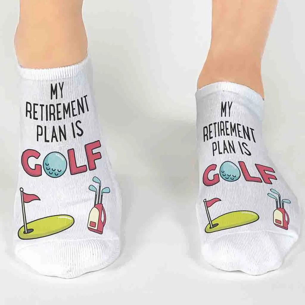 Retirement Plan Golf Socks – Funny No-Show Socks for Retired Golfers