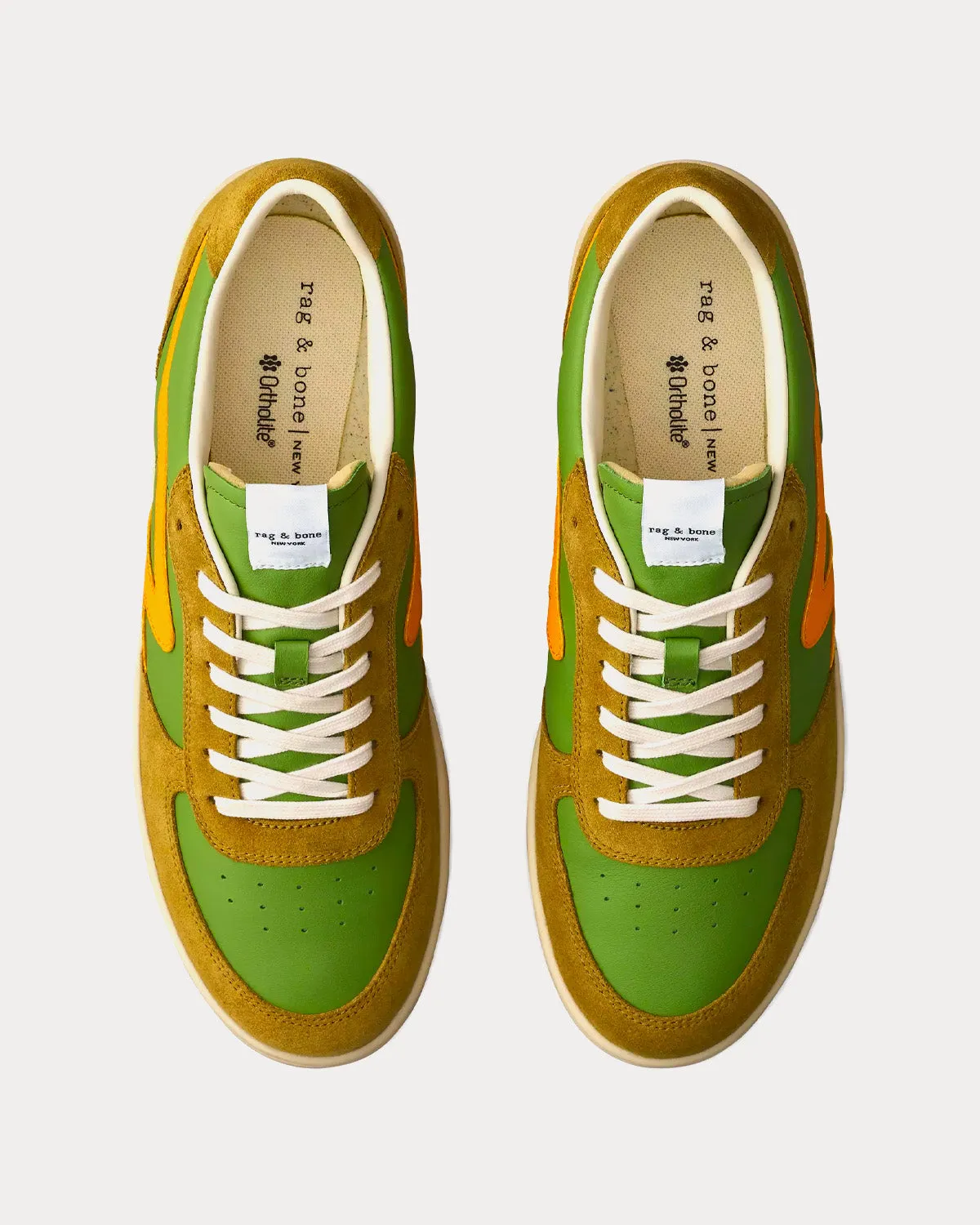 Retro Court Leather Lime / Deep Yellow Low Top Sneakers