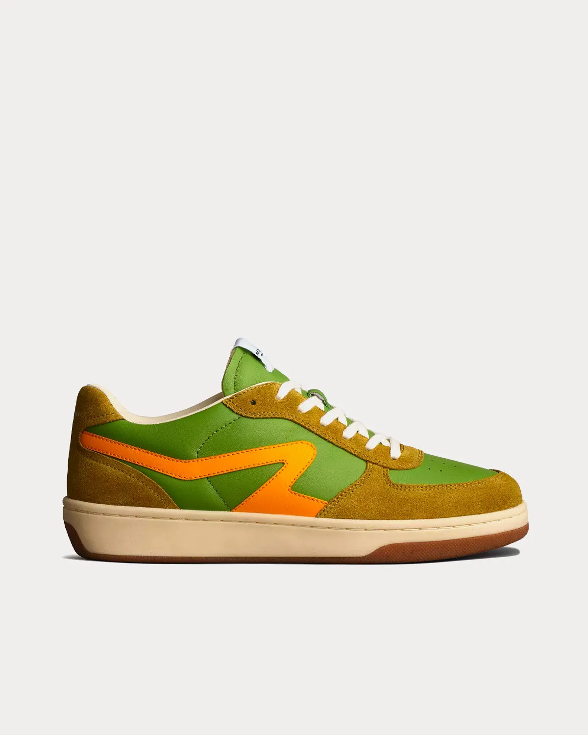 Retro Court Leather Lime / Deep Yellow Low Top Sneakers