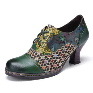 Retro Leather Pumps