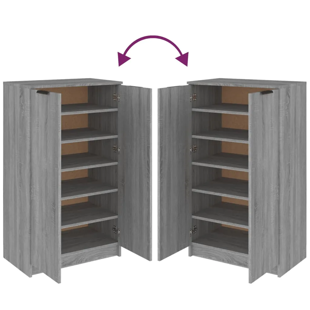 Shoe Cabinet Grey Sonoma 59x35x100 cm Engineered Wood