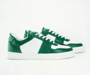 Sneakers BASE en cuir blanc et vert