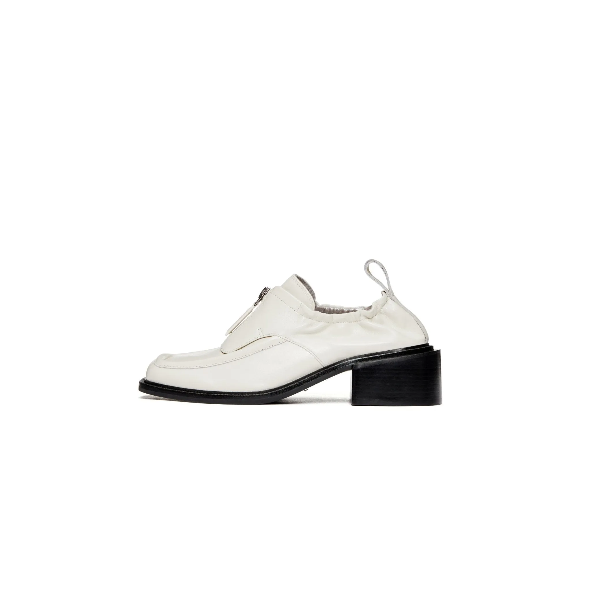 Sports Zipper Stretch Loafers Off-White