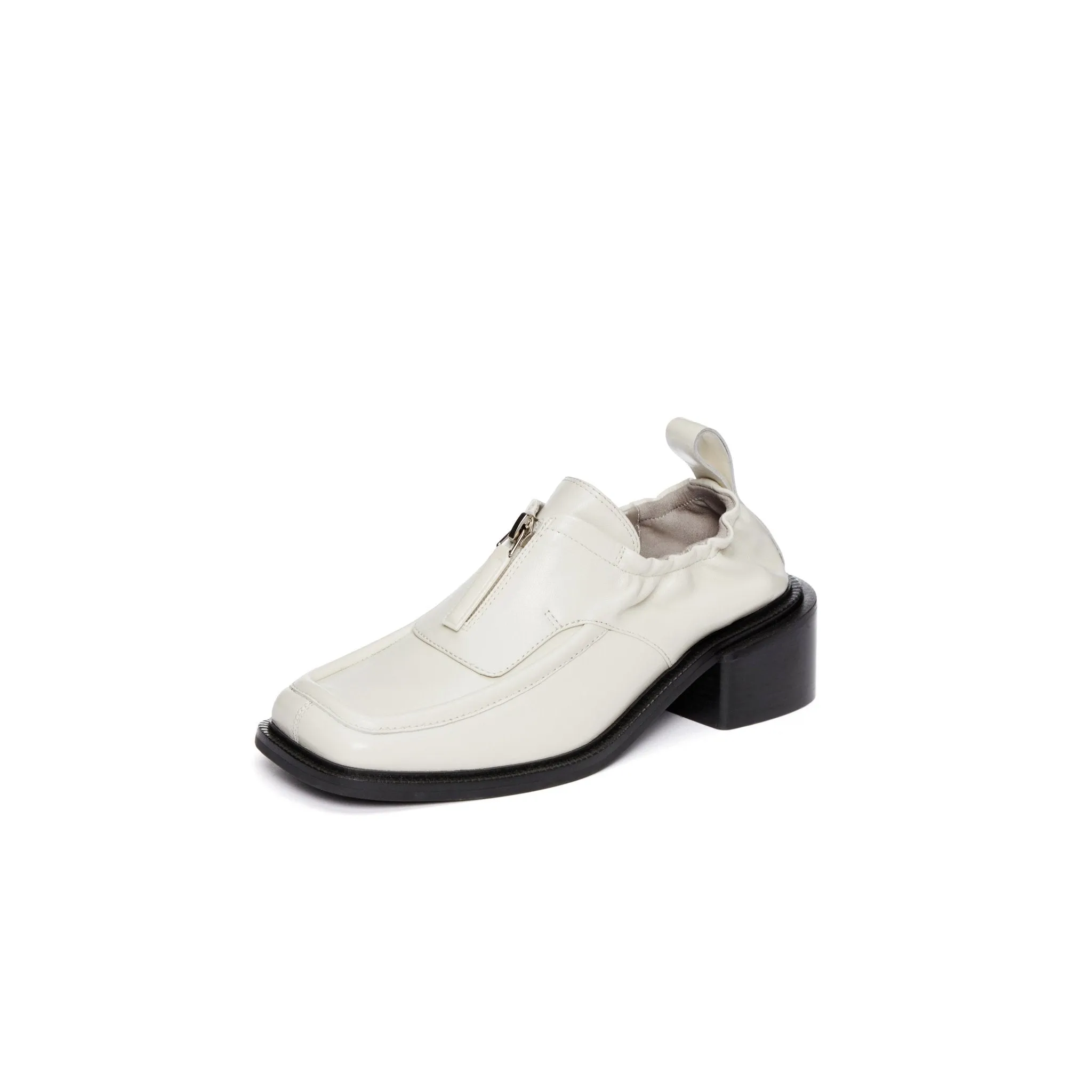 Sports Zipper Stretch Loafers Off-White