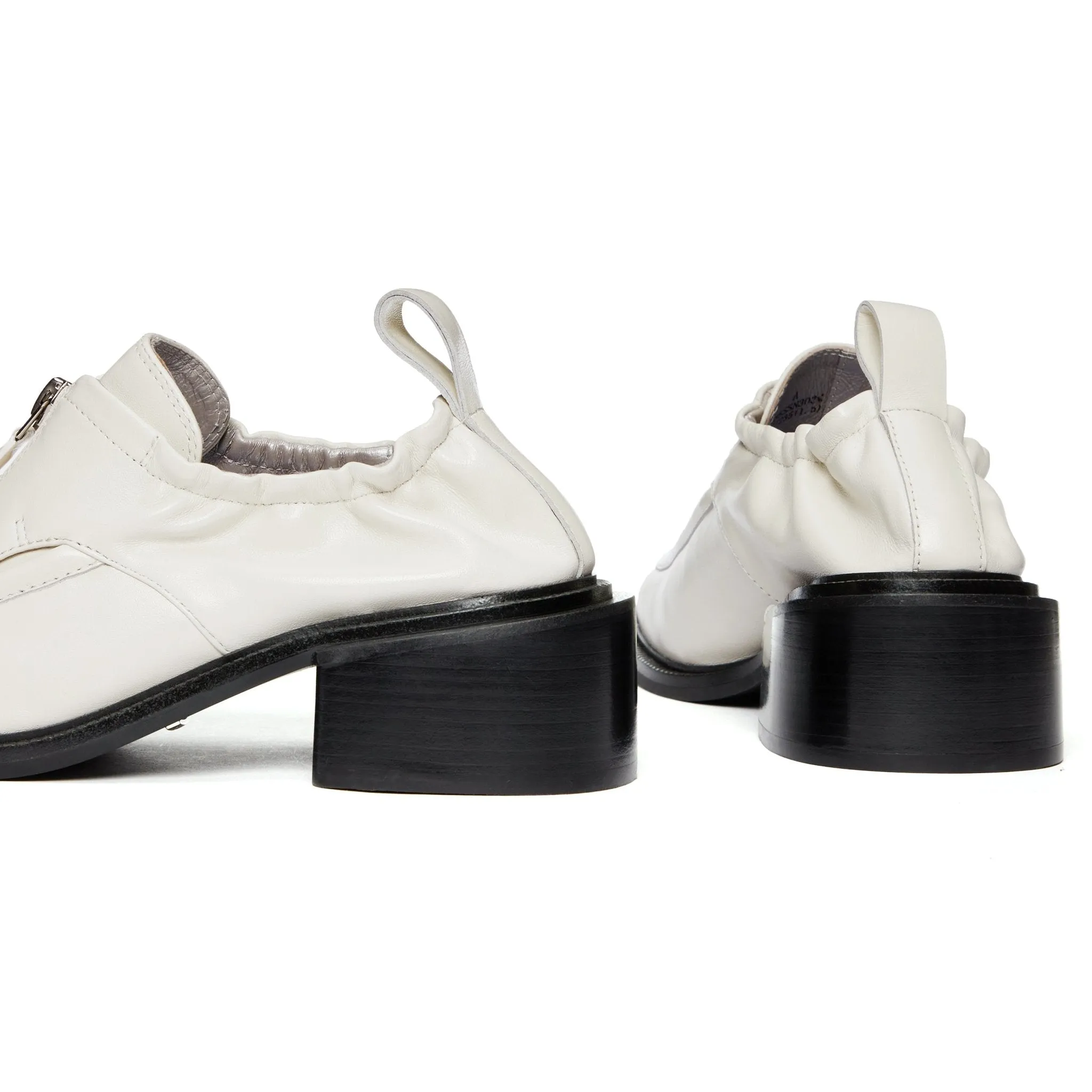 Sports Zipper Stretch Loafers Off-White
