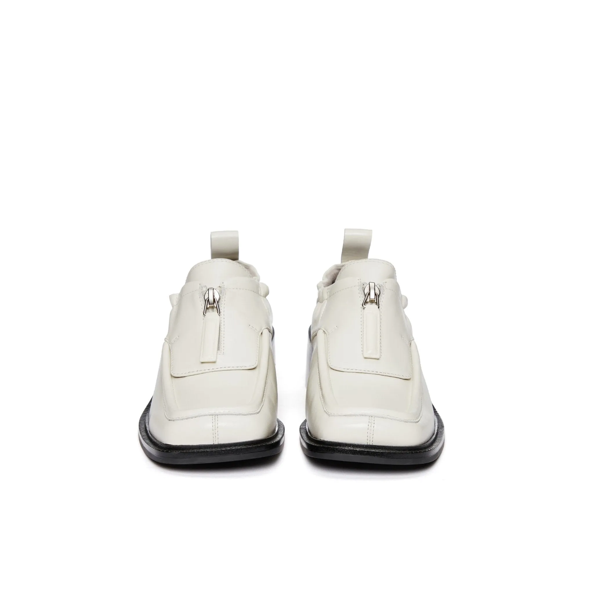 Sports Zipper Stretch Loafers Off-White
