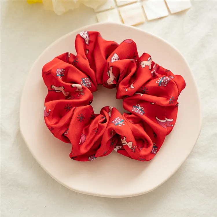 Spring and Summer Women's Hair Band Christmas Satin Beam Hair Circle