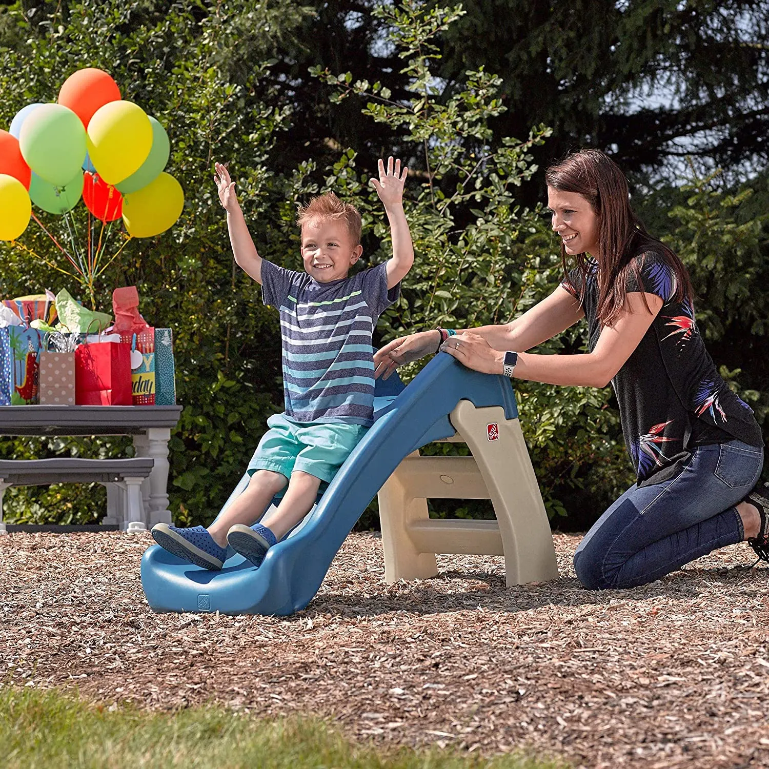 Step2 Play and Fold Jr. Kids Slide Indoor and Outdoor Foldable Slide for Kids