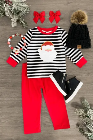 Striped Sequin Santa Pant Set