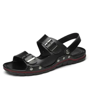 Summer Men Sandals Genuine Leather Men Casual Shoes Classic Lightweight Roman Sandal Outdoor Fashion Men Slippers