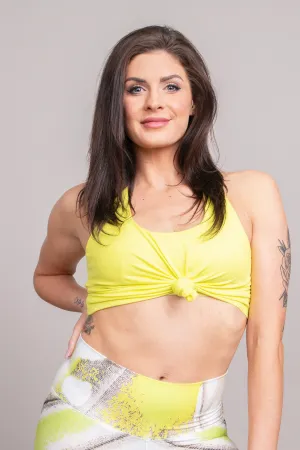 Tie Tank Sports Bra : Electric Lemon