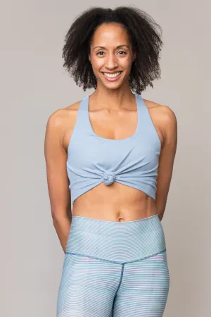 Tie Tank Sports Bra : Misty Blue