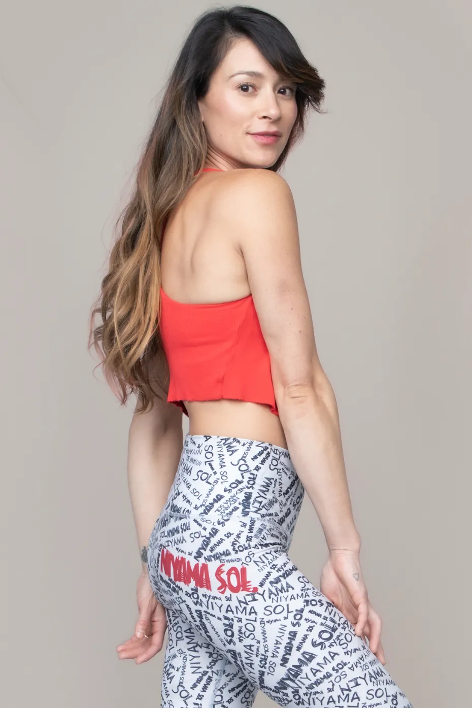Tie Tank Sports Bra : Red