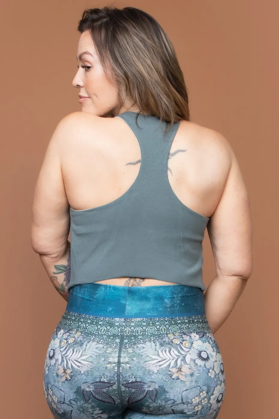 Tie Tank Sports Bra : Slate Moss