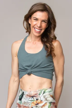 Tie Tank Sports Bra : Slate Moss