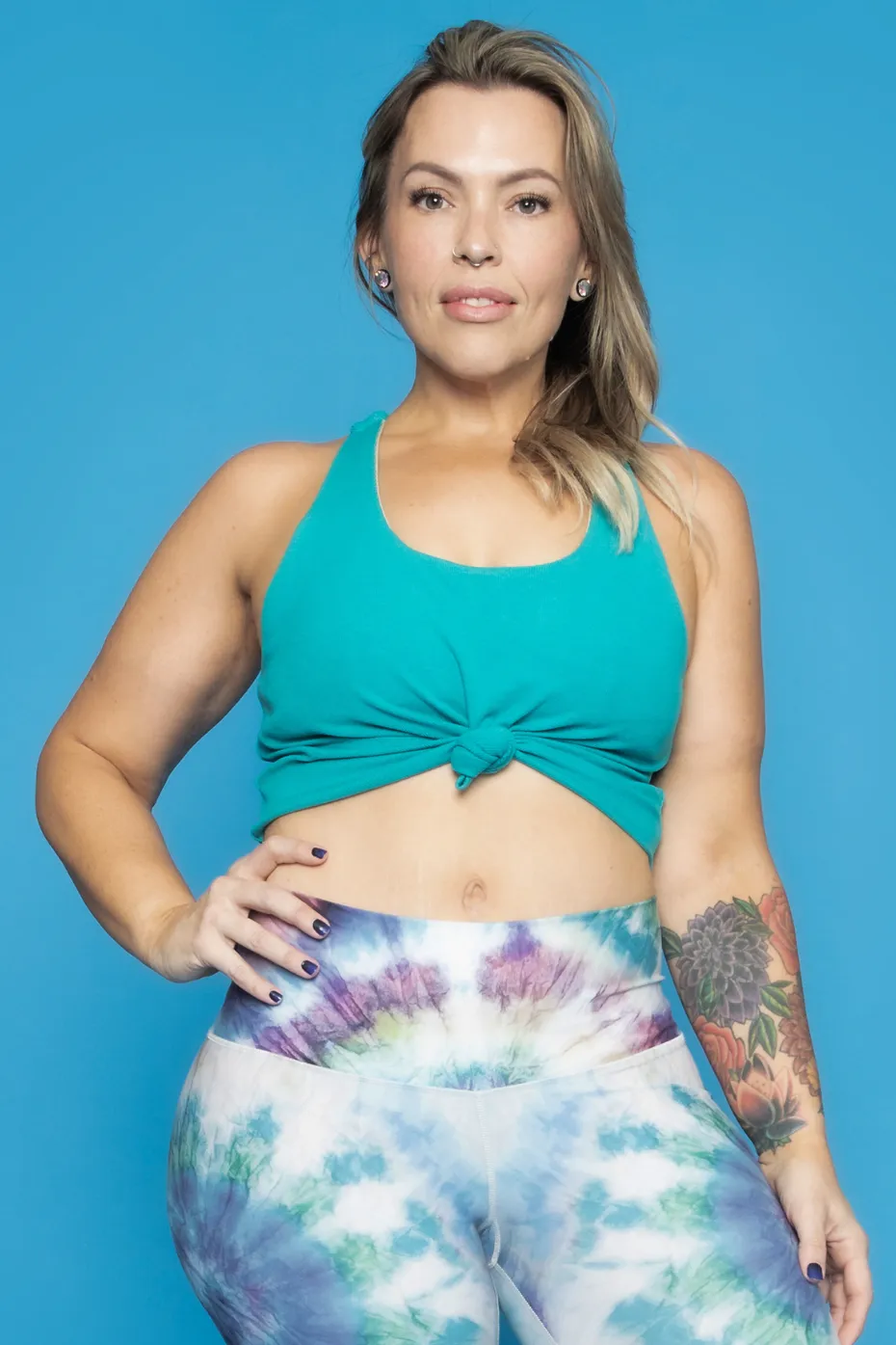 Tie Tank Sports Bra : Turquoise