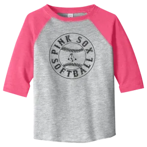Toddler Baseball Raglan Shirt - Pink Sox