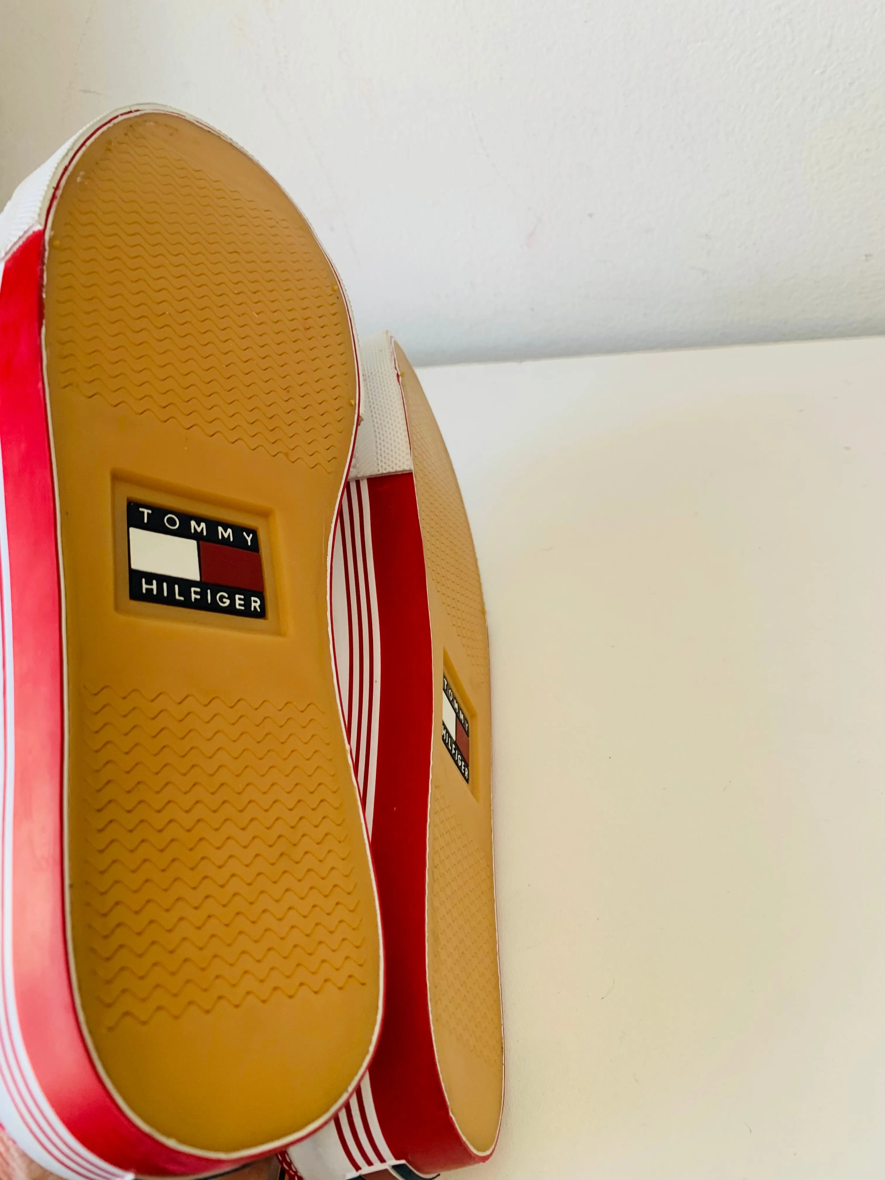 Tommy Hilfiger Retro Y2K Red Sneaker Platform Mules Size 8