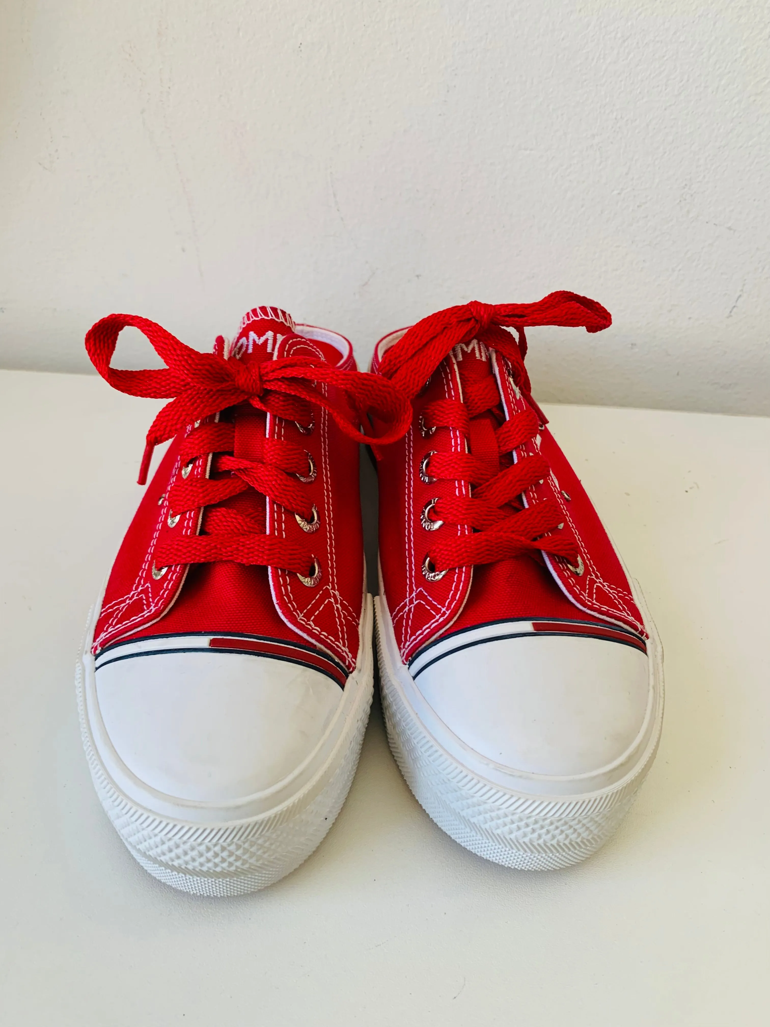 Tommy Hilfiger Retro Y2K Red Sneaker Platform Mules Size 8