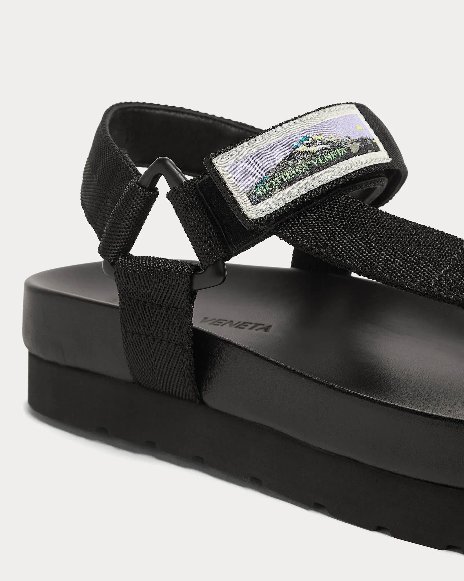Trip Platform Technical Nylon Black Sandals