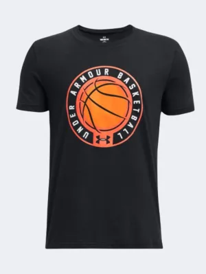 Under Armour Bball Icon Boys Basketball T-Shirt Black/Orange