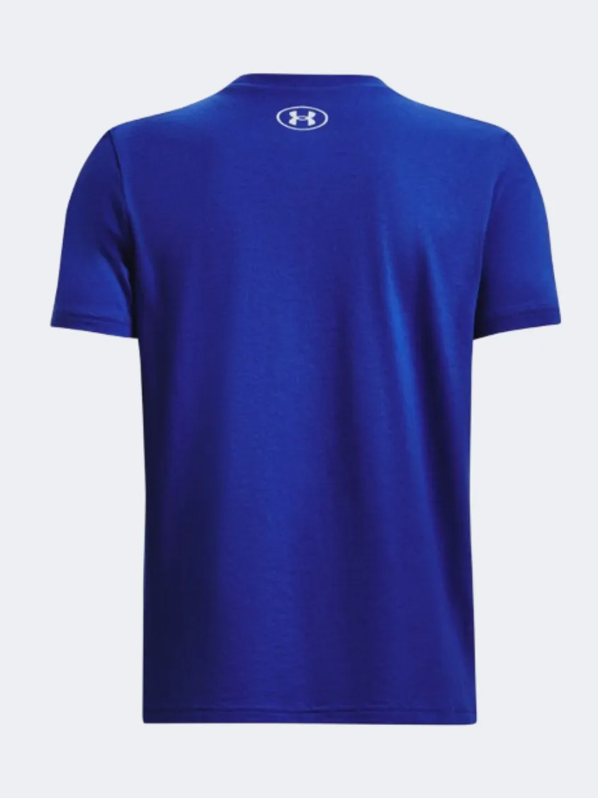 Under Armour Bball Icon Boys Basketball T-Shirt Royal/Lime Yellow