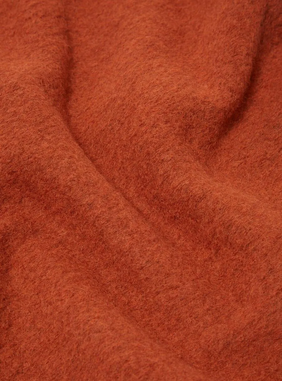Universal Works - Cardigan In Orange Wool Fleece