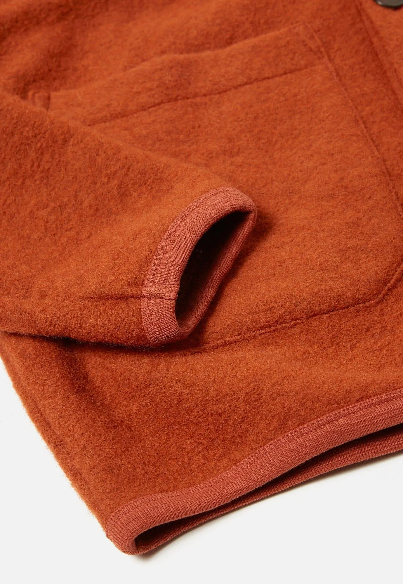 Universal Works - Cardigan In Orange Wool Fleece