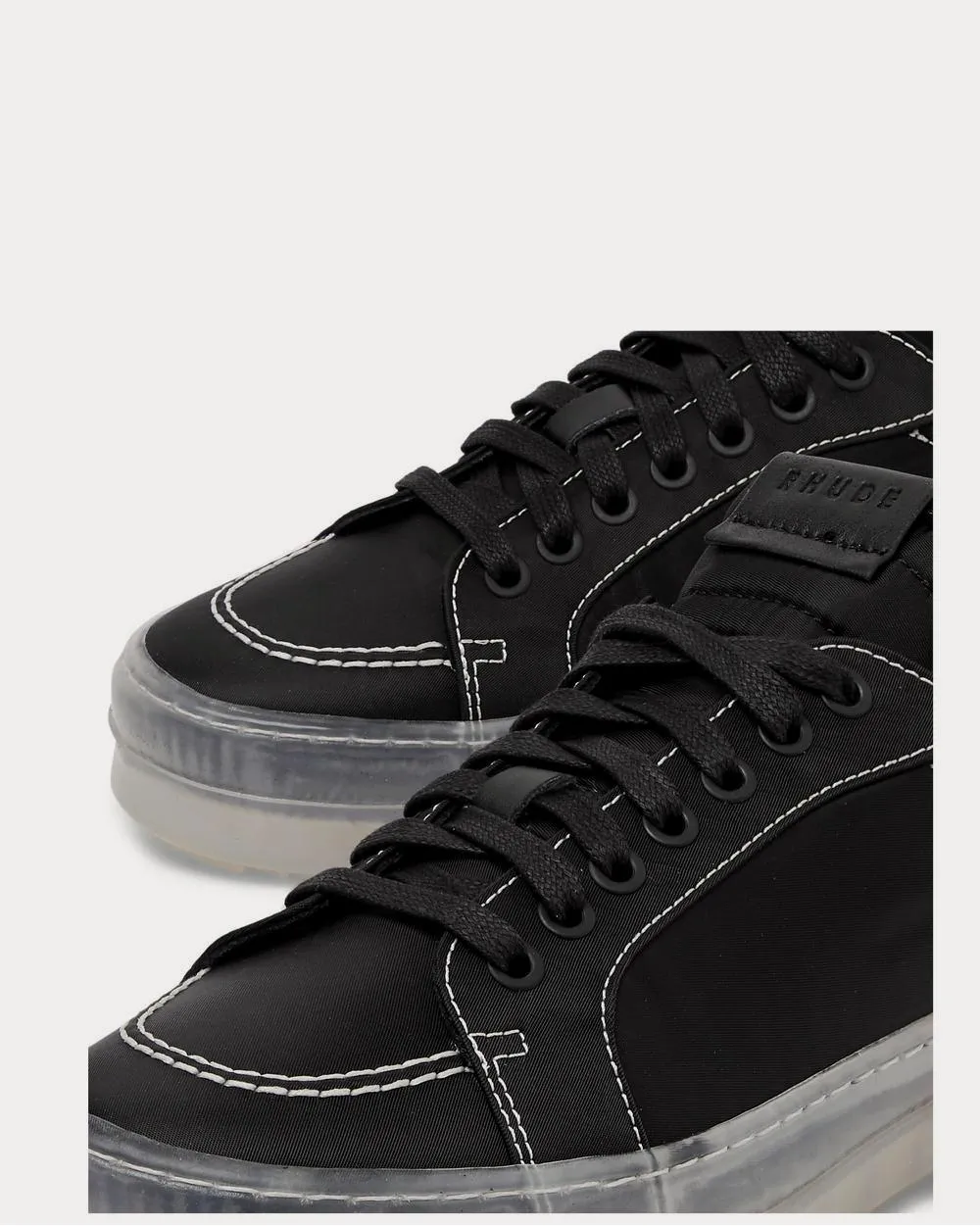 V1 Leather-Trimmed Nylon  Black low top sneakers