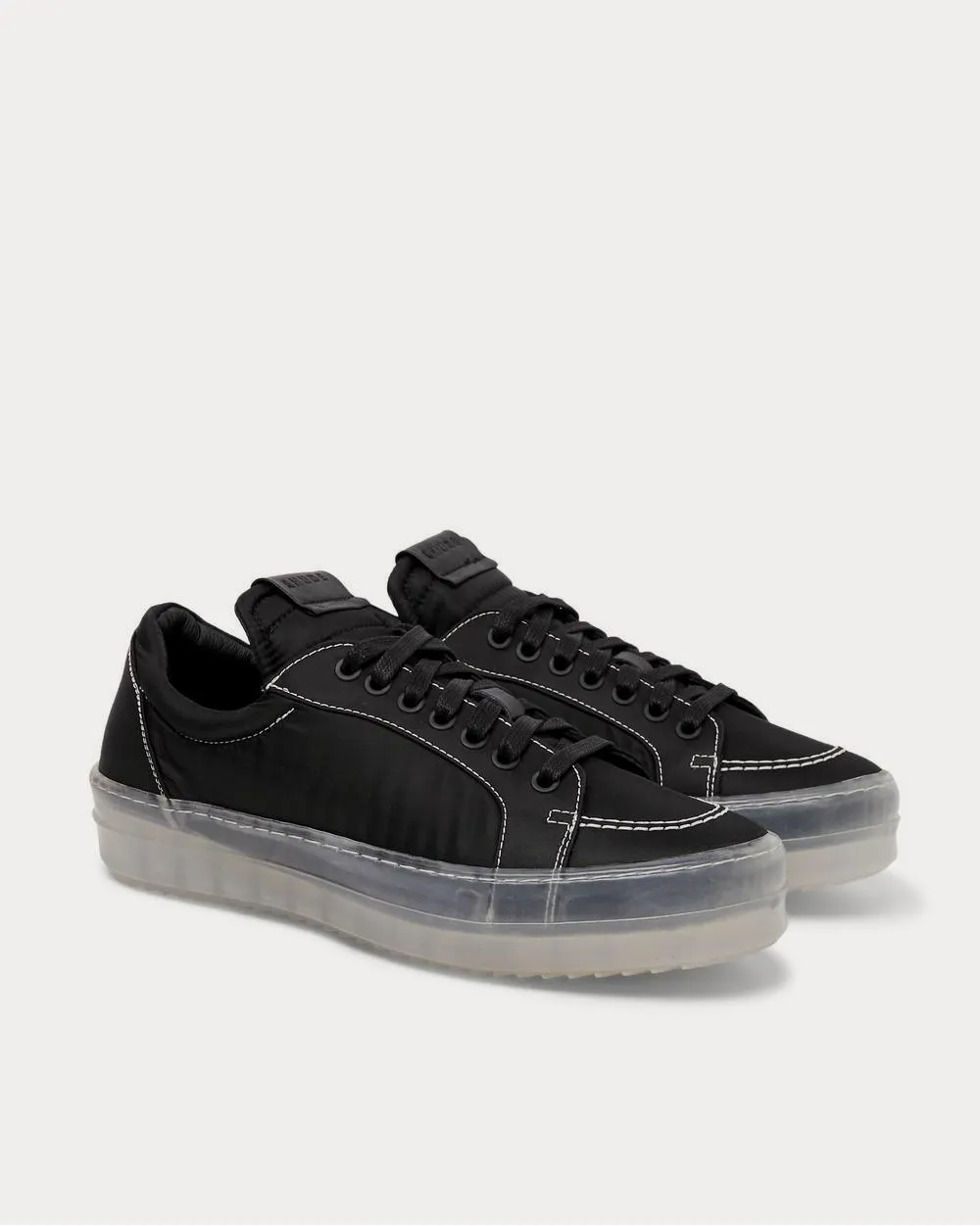 V1 Leather-Trimmed Nylon  Black low top sneakers