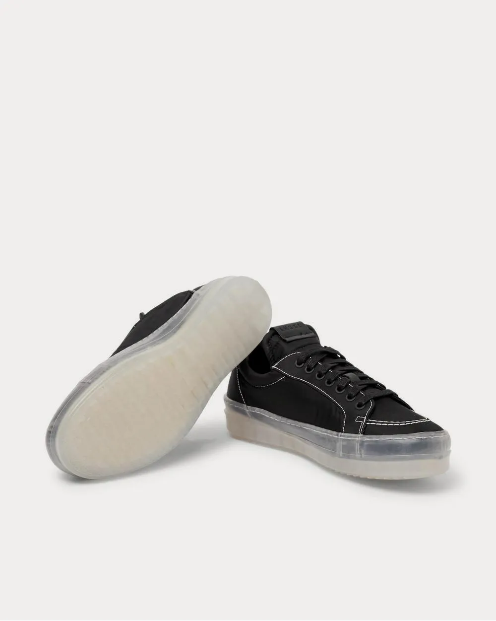 V1 Leather-Trimmed Nylon  Black low top sneakers