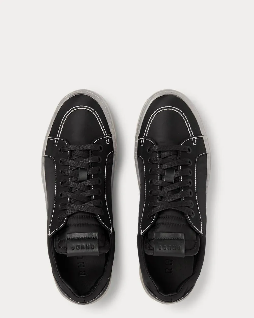 V1 Leather-Trimmed Nylon  Black low top sneakers