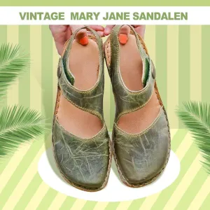Women Round Toe Sandals Retro Button Sandals