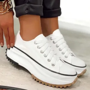 Women's Canvas Platform Slip-On Sneakers