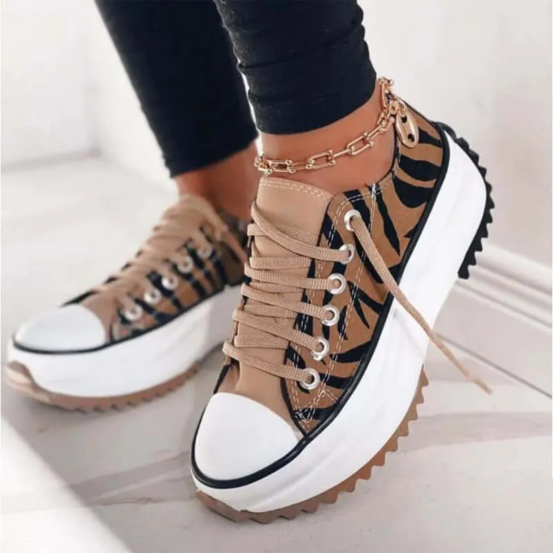 Women's Canvas Platform Slip-On Sneakers