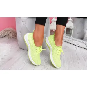 Women's Fluorescence Low Mid Heel Textured Mesh Trainers