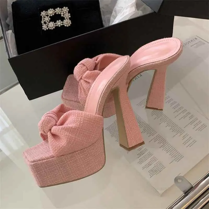 Women's Sandals Shoes - Butterfly-knot Open Toe Slippers - TSS412