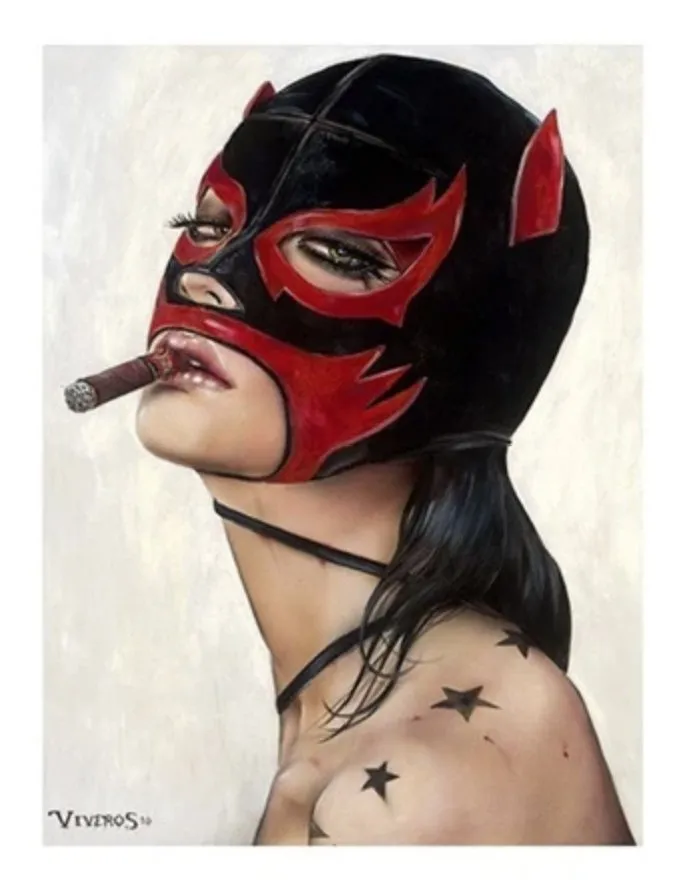 Wrestle-Her AP Artist Giclee Print by Brian Viveros