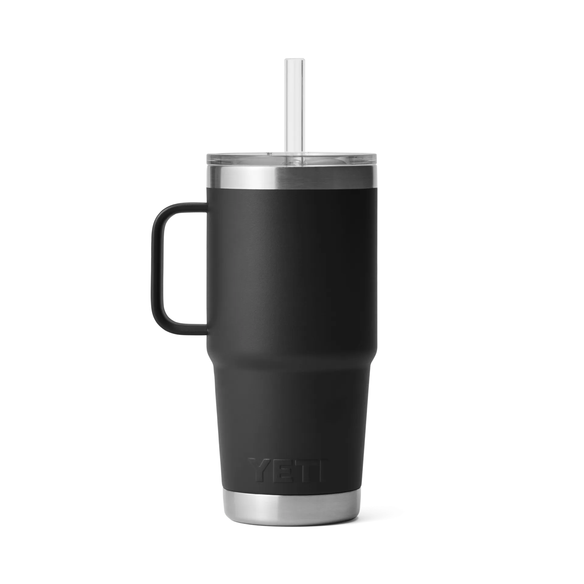 Yeti Rambler 25 Oz Custom Straw Mugs With Straw Lid, Black
